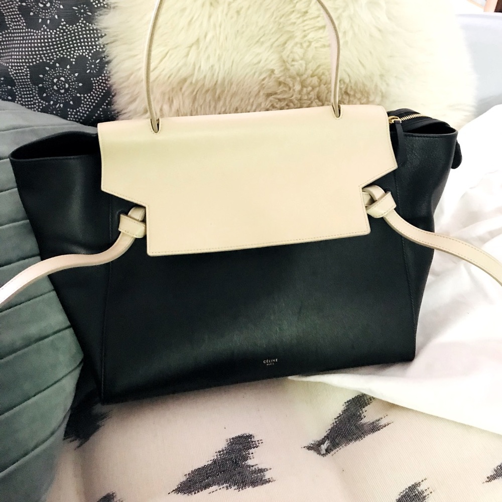 ✨ CELINE ✨ Bicolor Belt Bag - Black and Cream - Stunning and Timeless - Picture 2 of 12